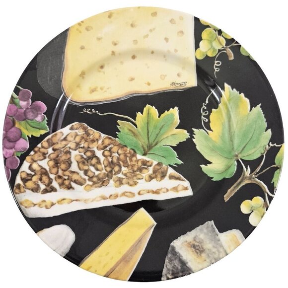 Email De Limoges Porcelain Cheese Fruit Graphic Salad Luncheon Plates – Set of 5 - Picture 7 of 16